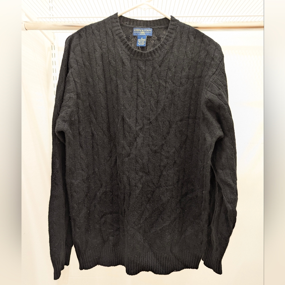 Joseph & Lyman Black Cabled Cashmere Sweater